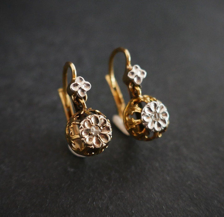 Boucles d'oreilles Dormeuses Diamant Taille Rose 58 Facettes 844199