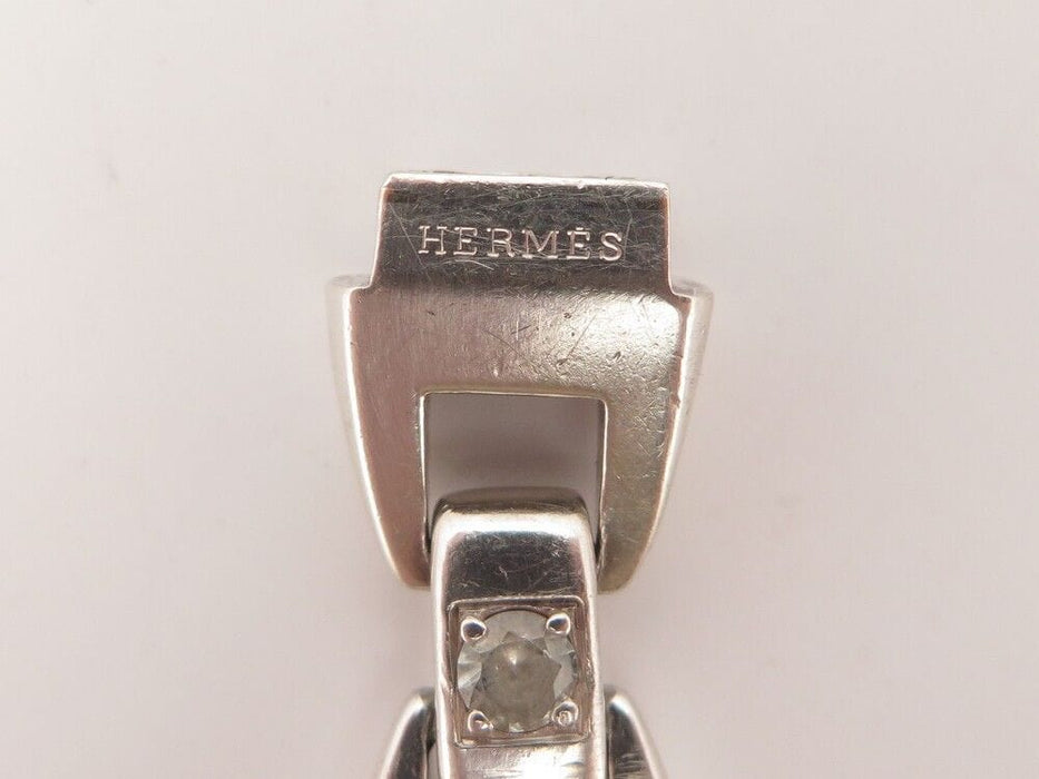 Bracelet vintage bracelet HERMES cassiopee 19 cm argent 925 & saphir blanc 58 Facettes 253329
