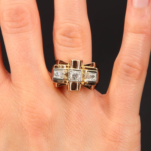 Bague 56 Bague tank noeud diamants 58 Facettes 21-621