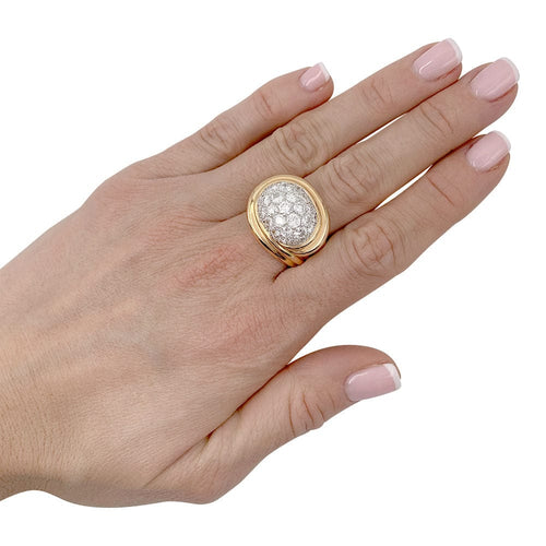 Bague 55 Bague vintage or rose, platine et diamants. 58 Facettes 31998