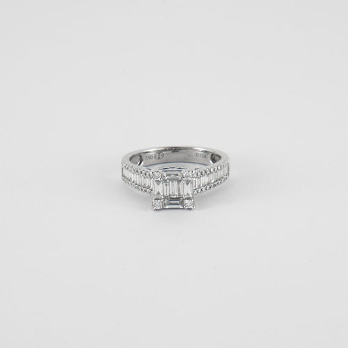 Bague 53 Bague or blanc diamants 58 Facettes