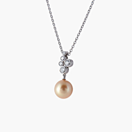 Collier Or Blanc / Diamants COLLIER PENDENTIF PERLE & DIAMANTS 58 Facettes BO/220011-STA