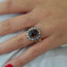 Ring Vintage ring garnet entourage opals yellow gold 58 Facettes