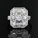 Bague 52 Bague Art déco platine diamants rectangulaire 58 Facettes 22-504