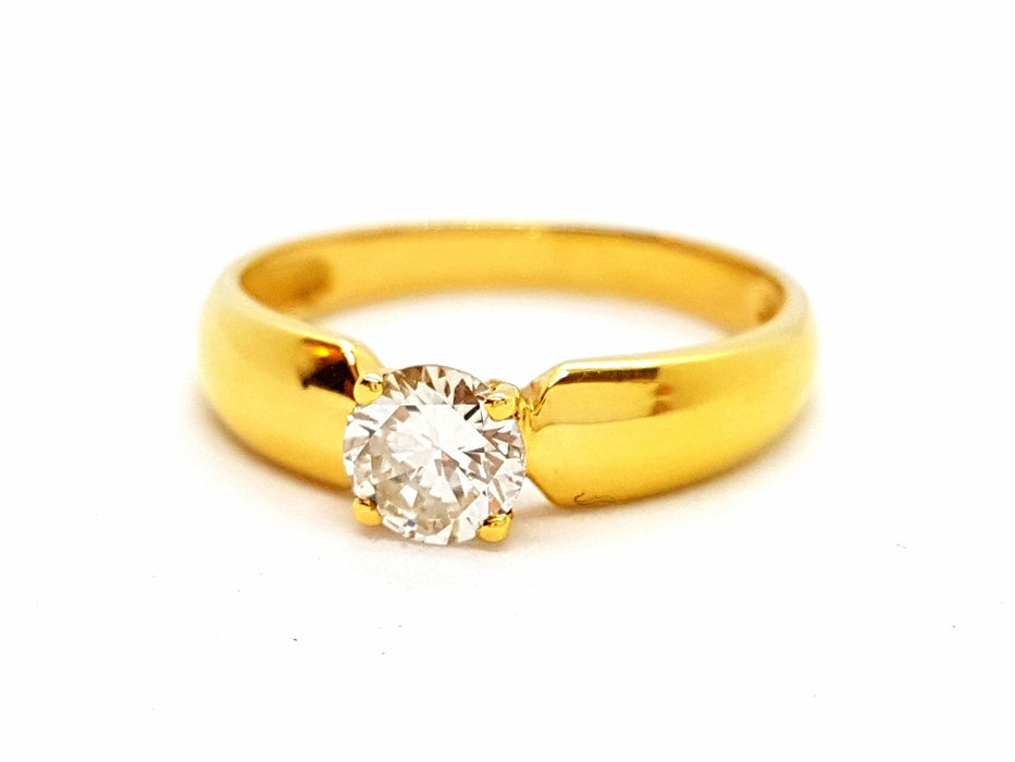 Bague 55 Bague Solitaire Or jaune Diamant 58 Facettes 06362CD