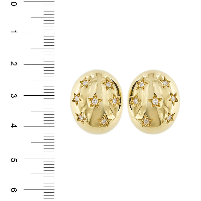 Boucles d'oreilles Boucles d'oreilles étoiles Or jaune Diamants 58 Facettes 28569