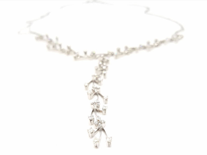 Collier Collier Or blanc Diamant 58 Facettes 06599CD