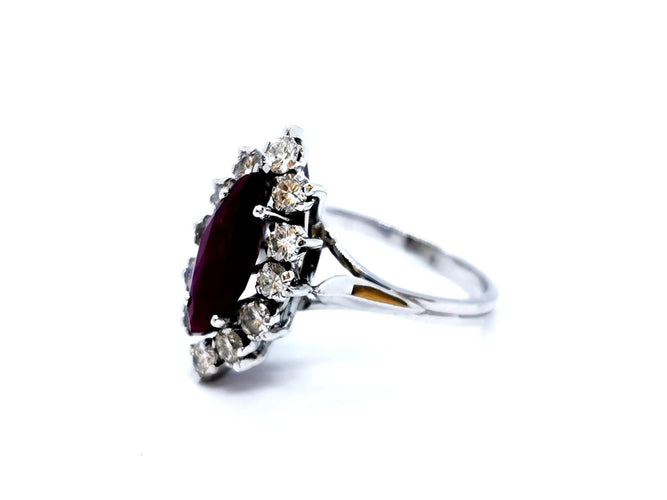 Bague 54 Bague Or blanc Rubis 58 Facettes 726701CN