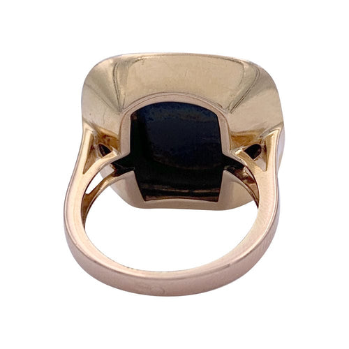 Bague 56 Bague or rose, hématite, quartz, diamants. 58 Facettes 32894