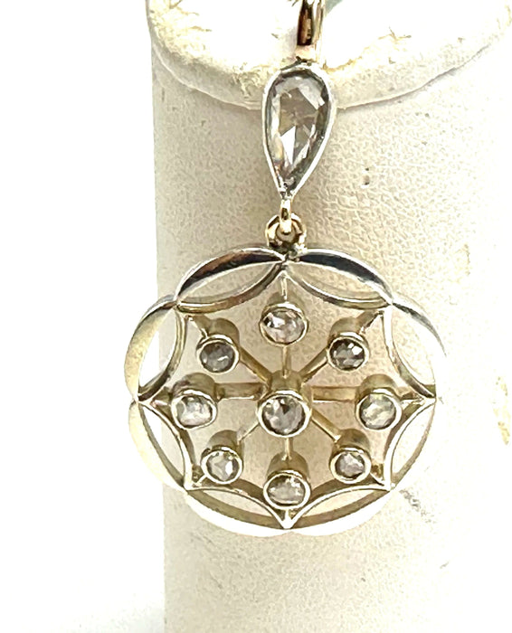 Pendentif Elégant pendentif XIXe siècle avec diamants "roses" 58 Facettes
