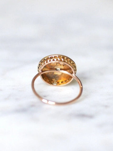 Bague Bague ancienne Egyptomania en or, diamants, émail 58 Facettes