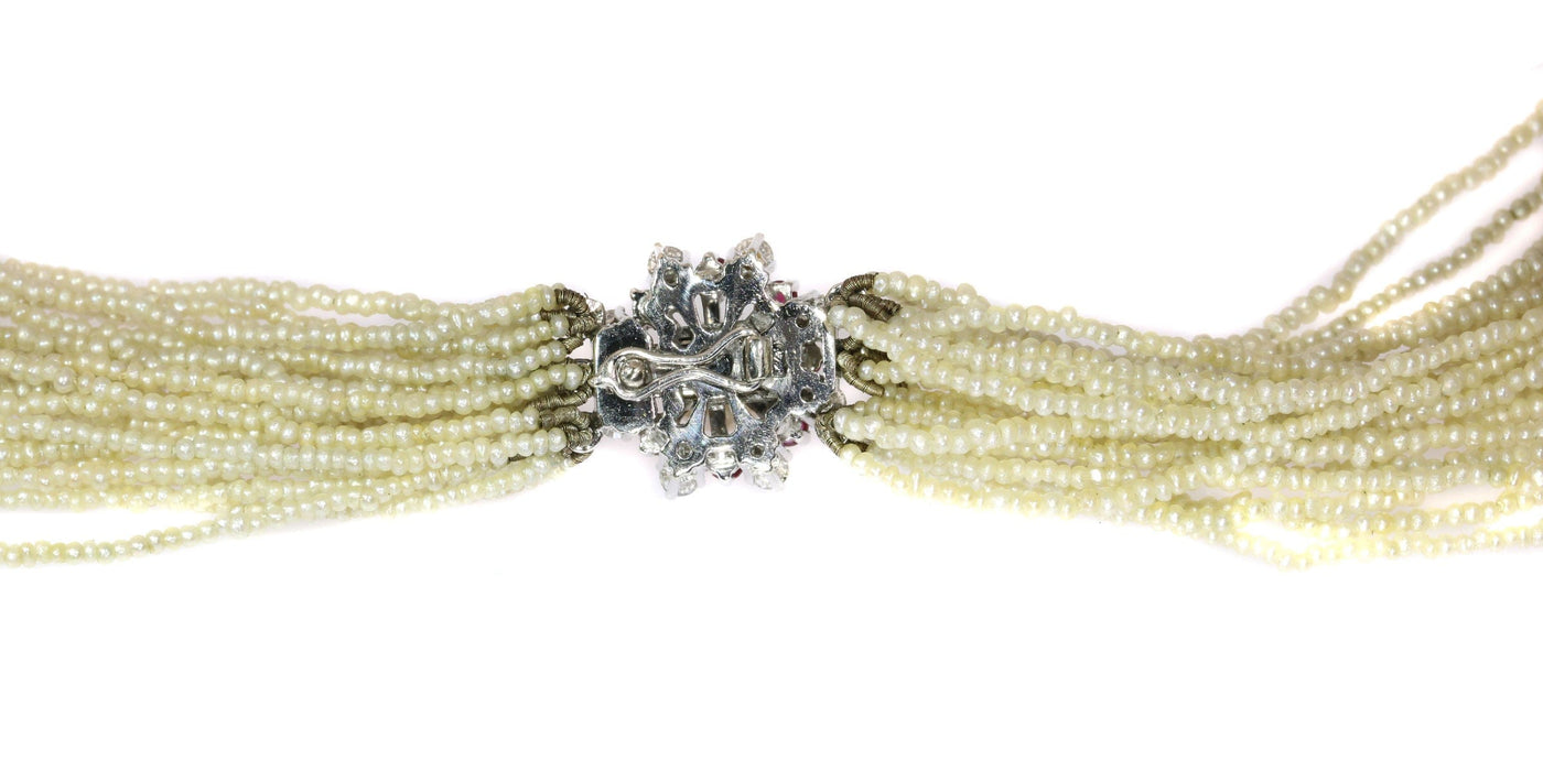 Collier Collier de perles, diamant, rubis 58 Facettes 19026-0058
