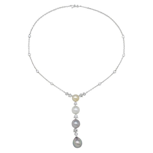 Collier Collier Cartier, "Agnès", or blanc, diamants, perles de culture. 58 Facettes 31183