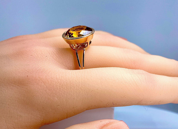 Bague 58 Bague Citrine 58 Facettes AB177