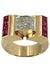Ring 59 RUBY AND DIAMOND TANK RING 58 Facettes 043961