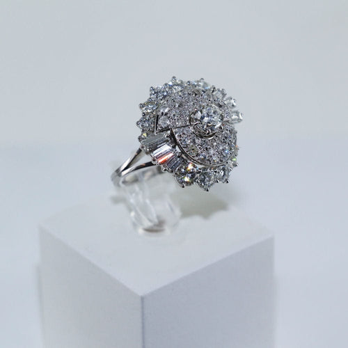 Bague Bague asymétrique diamants 58 Facettes