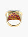 Ring 52 Oval ruby ​​diamond ring yellow gold 58 Facettes LP14-17