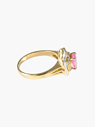 Bague 56 Bague Florale Saphir rose 58 Facettes