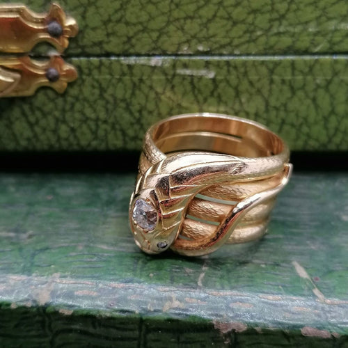 Bague Bague serpent or jaune diamants 58 Facettes 2716