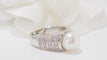 Bague 54 Bague en Or Blanc, Perle & Diamants 58 Facettes 30831