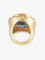 Bague 49 Importante Bague Chevalière, Topaze Bleue & Diamants, Or Jaune 58 Facettes