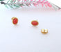 Ring 53 Ring + Earrings set, in gold, Coral in cabochon 58 Facettes AA 1549
