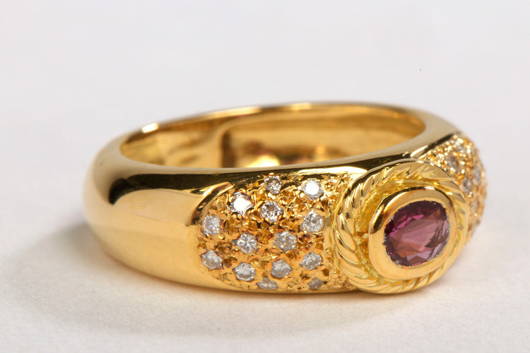 Bague 54 Bague Or jaune Saphir 58 Facettes 00440CN