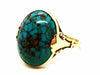 Bague Bague Or jaune Turquoise 58 Facettes