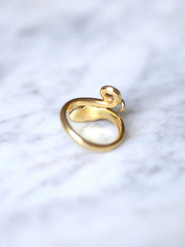 Bague serpent enroulé vintage en or jaune et diamants 58 Facettes