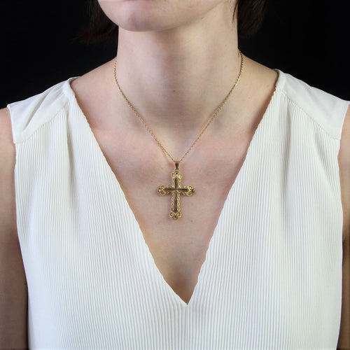 Pendentif Croix ancienne 2 ors 58 Facettes CVP75