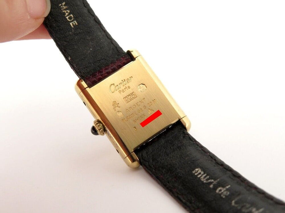 Montre vintage montre must de CARTIER tank trinity 3 ors 28 mm vermeil mecanique 58 Facettes 256651