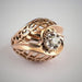 Ring Vintage Ring in Yellow Gold, Diamond 58 Facettes 3024 LOT