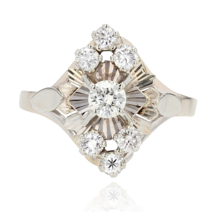 Bague Bague marquise saphirs blancs 58 Facettes