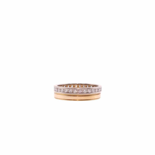 Yellow gold diamond alliance ring 58 Facettes