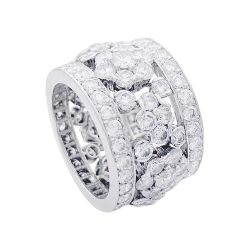 Bague 51 Bague bandeau platine et diamants. 58 Facettes 32754