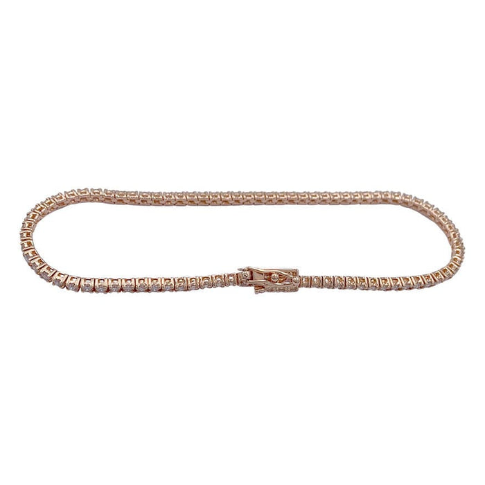 Bracelet Bracelet ligne diamants en or rose. 58 Facettes 32306
