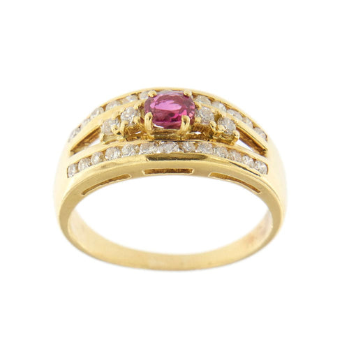 Bague 58 Bague bandeau Or jaune Diamant Rubis 58 Facettes 22744