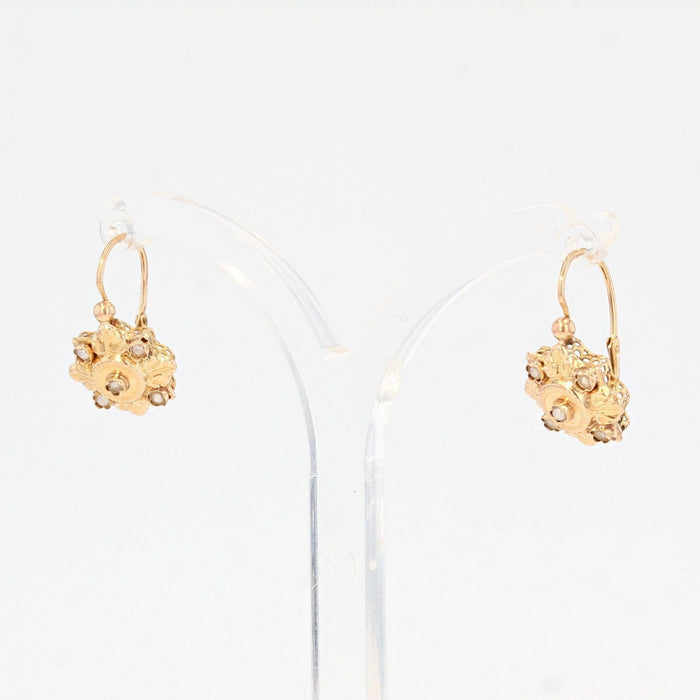 Boucles d'oreilles Dormeuses anciennes en or et perles fines 58 Facettes 21-610