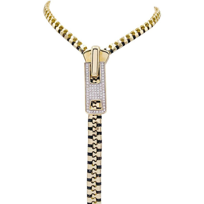 Collier Collier ZIP en or jaune et diamants. 58 Facettes 32259