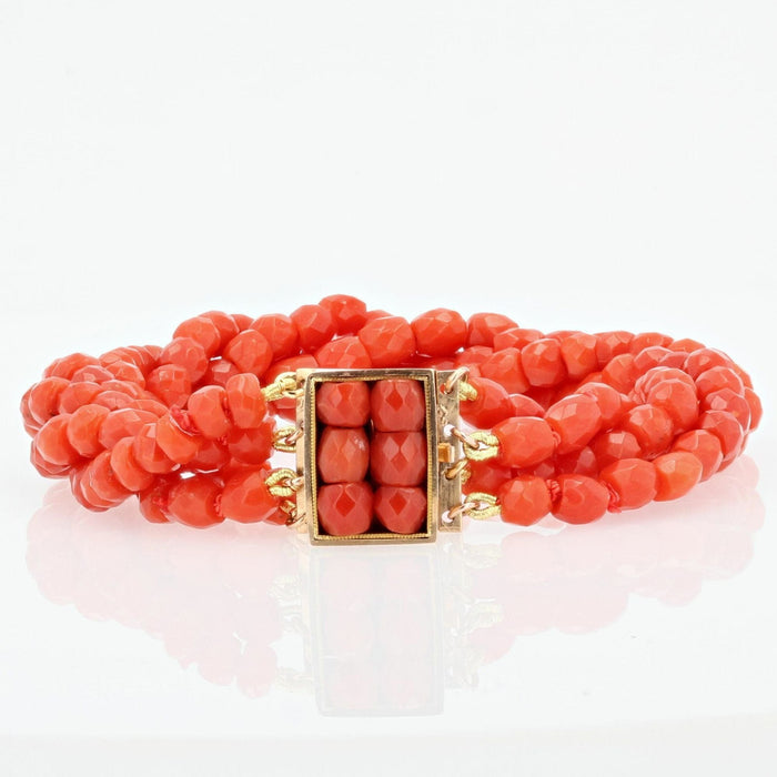 Bracelet Bracelet ancien perles de corail facettées 58 Facettes 20-534