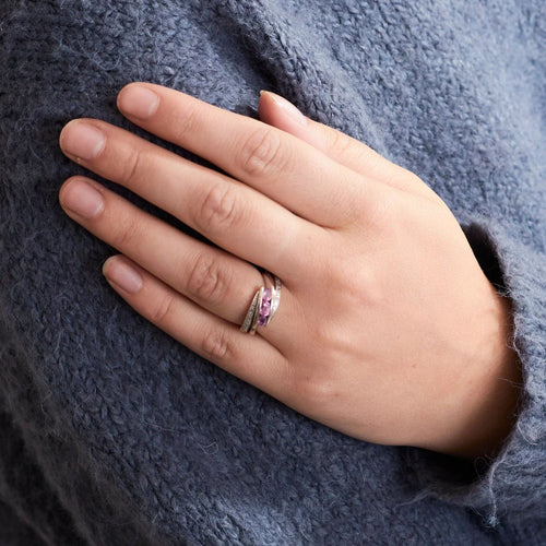 Bague 51 BAGUE "DIMONA" SAPHIRS DIAMANTS 58 Facettes BO/230063