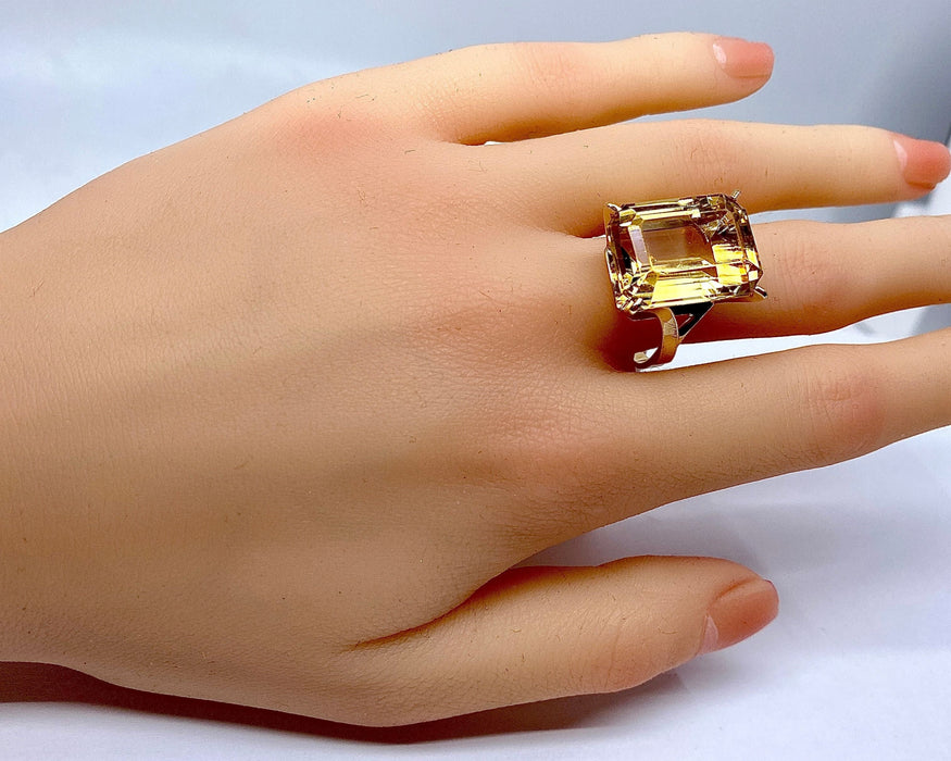 Bague 57 Bague Or jaune Citrine 58 Facettes AB278