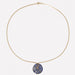 Gold chain necklace and its lapis lazuli disc 58 Facettes 08-024
