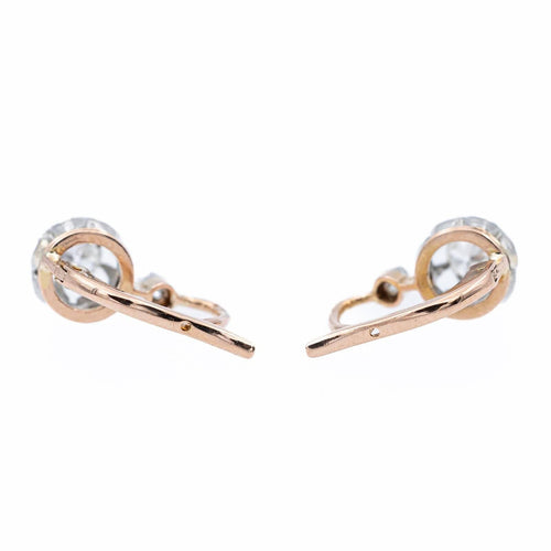 Boucles d'oreilles Boucles d'oreilles Dormeuses Or rose Diamant 58 Facettes 2090636CN