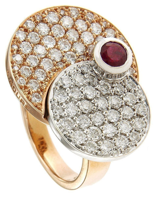 Ring 53 Yellow gold ring with ruby ​​diamonds 58 Facettes 31E00948