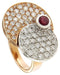 Ring 53 Yellow gold ring with ruby ​​diamonds 58 Facettes 31E00948