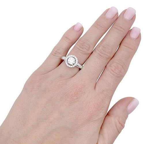 Bague 50 Bague or blanc, diamants. 58 Facettes 33238
