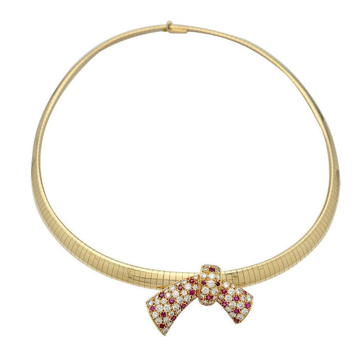 Necklace Van Cleef & Arpels transformable necklace, yellow gold, rubies, diamonds. 58 Facettes 32011