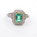 Ring 52 Ring Yellow Gold Platinum Emerald Diamonds 58 Facettes 25163 25020