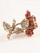 Brooch Flower brooch in two golds, ruby ​​and diamond paving 58 Facettes